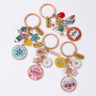 Giáo Viên Tốt Nhất Hoa Táo Cảm Ơn Bạn Bút Chì Men Móc Khóa Hợp Kim Đáng Yêu Móc Khóa Cho Trang Sức Handmade Cho Giáo Viên Quà Tặng