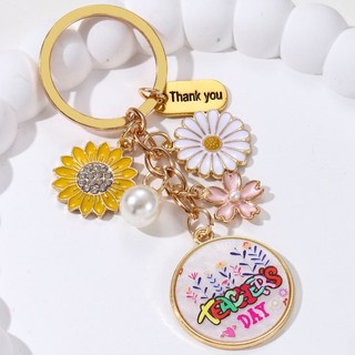 Giáo Viên Tốt Nhất Hoa Táo Cảm Ơn Bạn Bút Chì Men Móc Khóa Hợp Kim Đáng Yêu Móc Khóa Cho Trang Sức Handmade Cho Giáo Viên Quà Tặng
