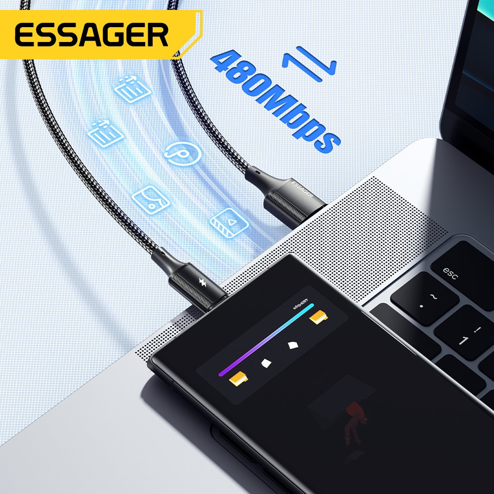 Ảnh Cáp Usb Essager 120W Type C cho dây sạc nhanh xiaomi 6A 3