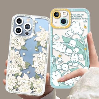 Ốp Điện Thoại Cho Samsung Galaxy A55 A35 A34 A54 A53 A33 A23 A24 A52 A04E A12 A13 A14 A32 A31 A51 A50 A50S A30 A03 A04 A05 Vỏ Hoa Thỏ Bảo Vệ Ống Kính Vuông Dễ Thương
