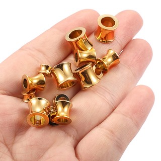 Thép không gỉ 18K Vàng Trumpet Hạt Lỗ Lớn Hạt Tự Làm Vòng Tay Dây Da Phụ Kiện Trang Sức Vật Liệu