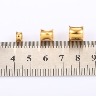 Thép không gỉ 18K Vàng Trumpet Hạt Lỗ Lớn Hạt Tự Làm Vòng Tay Dây Da Phụ Kiện Trang Sức Vật Liệu