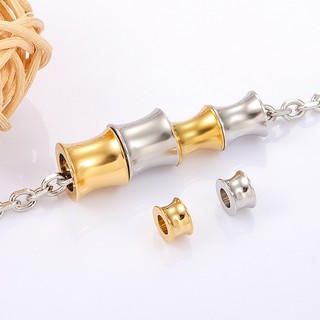 Thép không gỉ 18K Vàng Trumpet Hạt Lỗ Lớn Hạt Tự Làm Vòng Tay Dây Da Phụ Kiện Trang Sức Vật Liệu