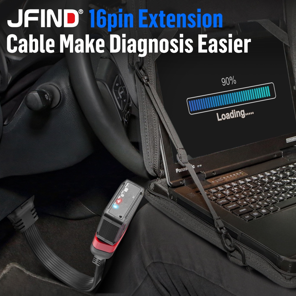Jfind 36cm OBD2 Cáp Nối Dài 16 Pin Nam Đến Nữ OBD 2 Kết Nối 16Pin Công Cụ Chẩn Đoán Cho ELM327 Code Reader Bộ Chuyển Đổi Mở Rộng