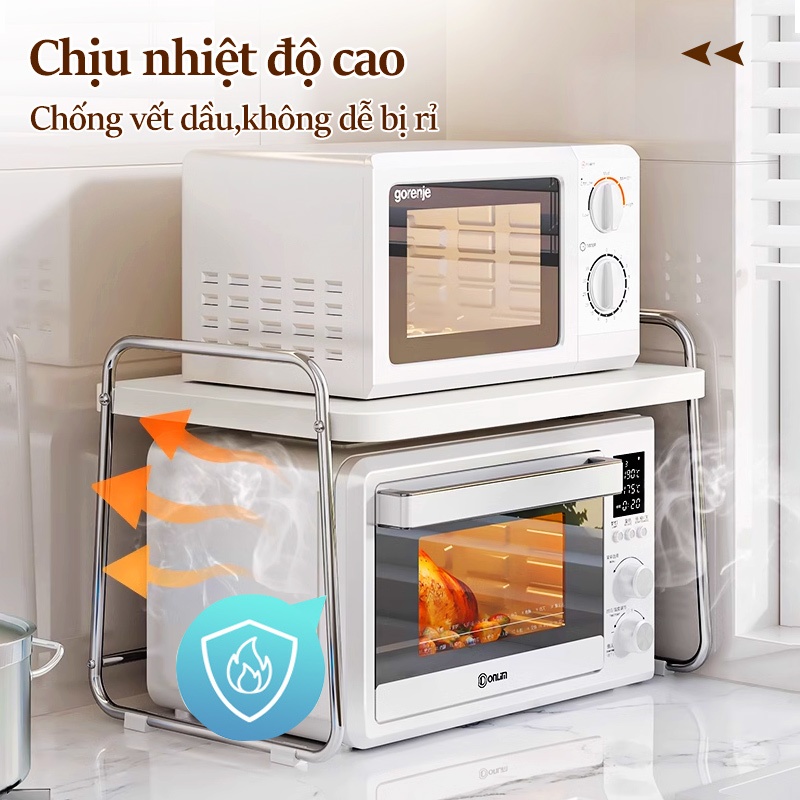 Cambond Giá sắp xếp lò vi sóng Kệ lò nướng bằng thép không gỉ Nhà bếp Giá tổ chức