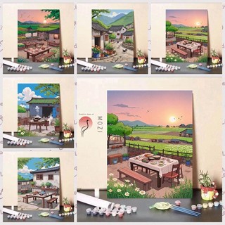 MOZI✨30 * 40cm / 40 * 50cm thời gian mùa hè tranh tô màu theo số tranh số hóa Phong Cách Mới Mùa Hè Quốc Gia Số Tranh Sơn Dầu Tự Làm Tranh Handmade Tô Màu Tranh Số Tranh Đổ Đầy Tranh Giá Trị Cao Chữa Bệnh Giải Nén Phòng Khách Trang Trí Tranh Quà Tặng