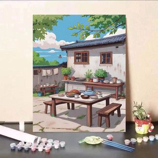 MOZI✨30 * 40cm / 40 * 50cm thời gian mùa hè tranh tô màu theo số tranh số hóa Phong Cách Mới Mùa Hè Quốc Gia Số Tranh Sơn Dầu Tự Làm Tranh Handmade Tô Màu Tranh Số Tranh Đổ Đầy Tranh Giá Trị Cao Chữa Bệnh Giải Nén Phòng Khách Trang Trí Tranh Quà Tặng