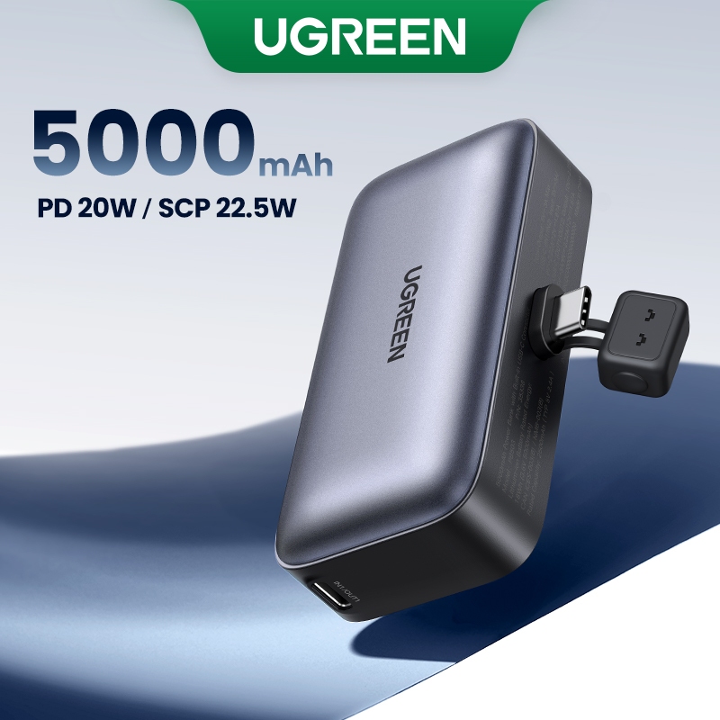 Cáp tích hợp sạc nhanh Mini UGREEN 5000mAh