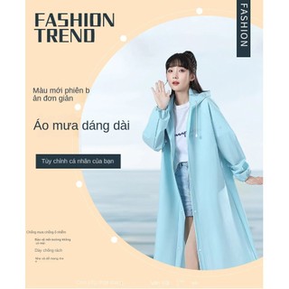 Áo Mưa Trong Suốt Kiểu Dáng Thời Trang Có Khóa Kéo Và Có Nón Bảo Vệ Che Mưa Cực Tốt Fashion transparent raincoat【Chiosala12】