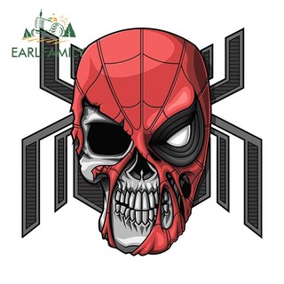 EARLFAMILY 13cm Captain America Đầu Lâu Xe Hơi Miếng Dán Xe Máy Ốp Lưng Cốp Laptop Vinyl Chống Thấm Nước Decal Tắc Xước Bảo Vệ Cửa Xe Ô Tô