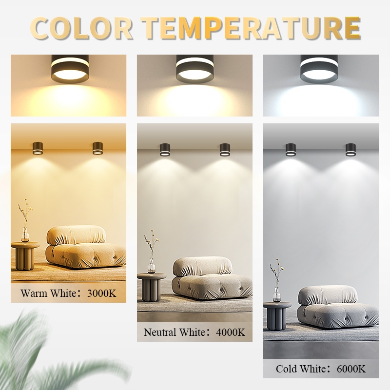 3 Màu Bề Mặt Downlight Led Spot Celing Light Panel Lights 5 / 10 / 15W Spotlight E27 Vuông Tròn Chiếu Sáng Trong Nhà Cho Phòng Ngủ Phòng Khách Ban Công Hội Trường