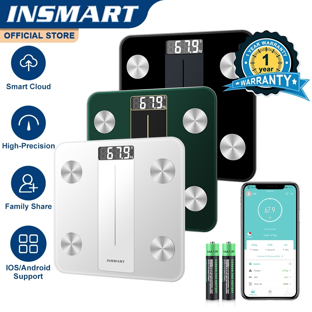 Insmart 14in1 Bluetooth BMI Cân trọng lượng Cân mỡ cơ thể thông minh Đo ...