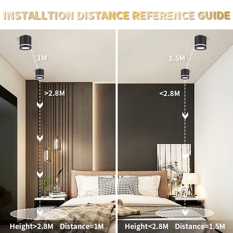 Đèn Led Gắn Trần ốp trần nổi 5/10/15W,đèn ống bơ ,Trang trí chiếu sáng nhà,chiếu sáng gắn trần trong nhà 220V,Đèn LED âm trần hiện đại,đèn ống bơ Phong cách hiện đại