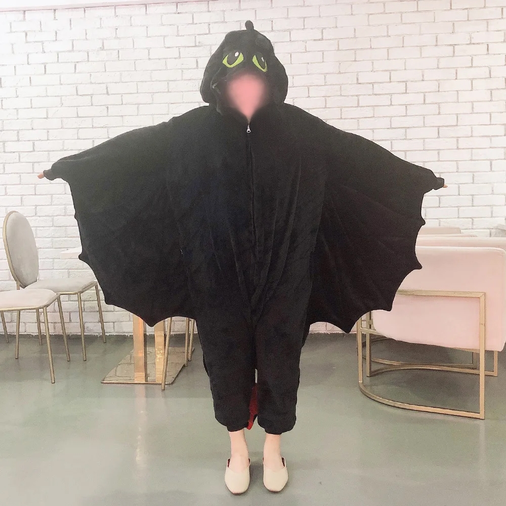 Kigurumi Anime Toothless Funny Cartoon Night evil Dragon Pajamas How to ...