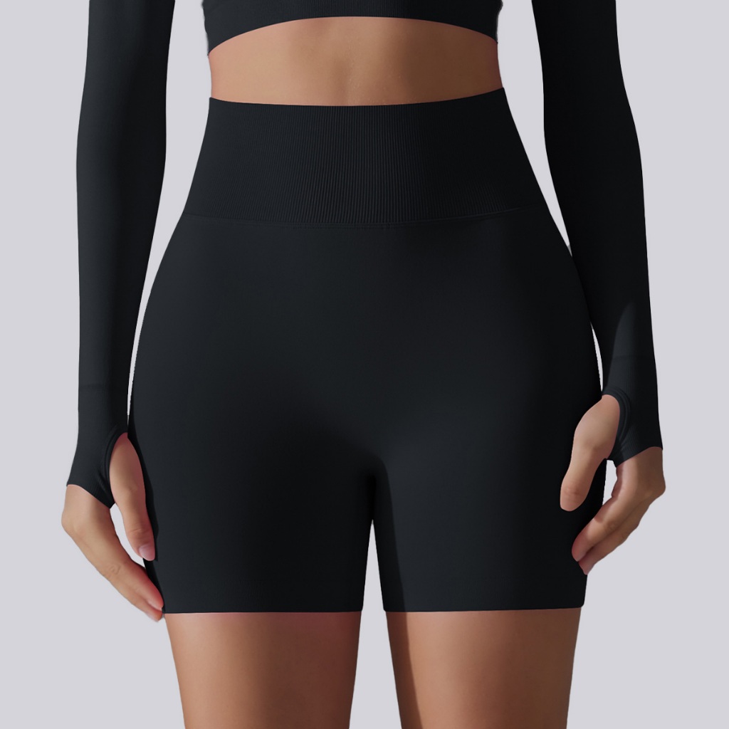 Product image Nessaj Nữ Thể Thao Quần Short Tập Gym Tập Luyện Quần Short Cao Cấp Liền Mạch Quần Short Tập Yoga Chạy Bộ Tập Thể Dục Quần Short Đen