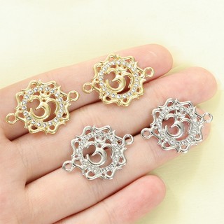 10 Chiếc Yoga Thiền Biểu Tượng OM Kết Nối Với Kim Cương Giả Inlay Người Yêu Tập Yoga Vòng Cổ DIY Và Bất kỳ Dây Xích Đồ Trang Trí Mặt Dây Chuyền Liên Kết Rỗng Tròn - Trang Trí Phòng Thu & Nhà Cửa