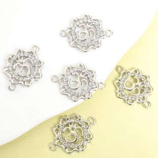 10 Chiếc Yoga Thiền Biểu Tượng OM Kết Nối Với Kim Cương Giả Inlay Người Yêu Tập Yoga Vòng Cổ DIY Và Bất kỳ Dây Xích Đồ Trang Trí Mặt Dây Chuyền Liên Kết Rỗng Tròn - Trang Trí Phòng Thu & Nhà Cửa
