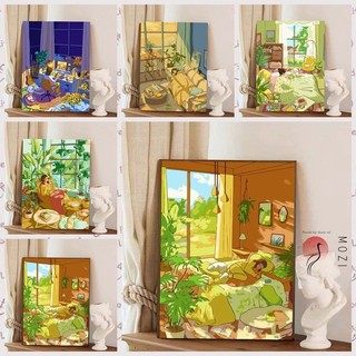 MOZI✨30 * 40cm / 40 * 50cm phong cảnh tranh tô màu theo số tranh số hóa tranh sơn dầu số hoáPhong Cách Mới Tranh Sơn Dầu Kỹ Thuật Số Tự Làm Tranh Tô Màu Tranh Kỹ Thuật Số Đầy Tranh Vẽ Tay Chữa Bệnh Series Giảm Sự Chán Bức Tranh Vẽ Tay Màu Tranh Acrylic