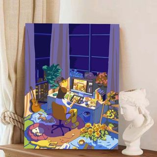 MOZI✨30 * 40cm / 40 * 50cm phong cảnh tranh tô màu theo số tranh số hóa tranh sơn dầu số hoáPhong Cách Mới Tranh Sơn Dầu Kỹ Thuật Số Tự Làm Tranh Tô Màu Tranh Kỹ Thuật Số Đầy Tranh Vẽ Tay Chữa Bệnh Series Giảm Sự Chán Bức Tranh Vẽ Tay Màu Tranh Acrylic