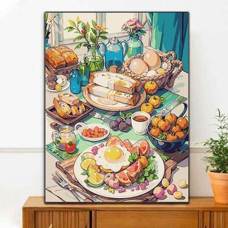MOZI✨30 * 40cm / 40 * 50cm món ăn ngon tranh tô màu theo số tranh số hóa Gourmet Tranh sơn dầu kỹ thuật số diy Tranh tô màu Tranh kỹ thuật số Làm đầy Tranh phòng khách Trang trí phòng khách Tranh sơn dầu Tranh thủ công nguyên chất Tranh kỹ thuật số