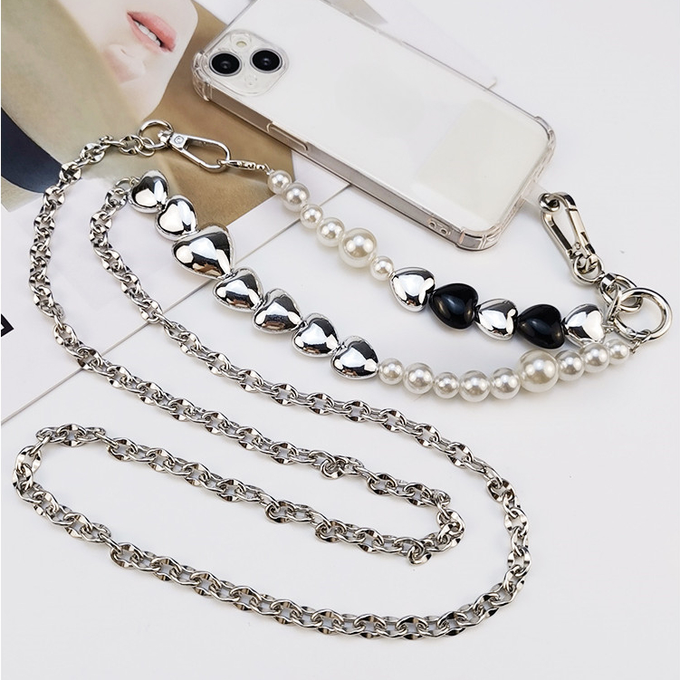 Dây đeo chéo dài kim loại chống mất cho điện thoại, phù hợp nhiều mẫu, kèm túi đeo chéo nữ