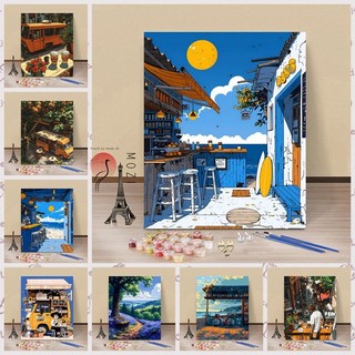 MOZI✨30 * 40cm / 40 * 50cm phong cảnh ven biển tranh tô màu theo số tranh số hóa tranh sơn dầu số hoáNhân Vật Hoa Kỹ Thuật Số Tranh Sơn Dầu Tự Làm Tranh Phong Cảnh Tranh Kỹ Thuật Số Làm Đầy Tranh Chữa Bệnh Tuổi Thơ Ký ức Tranh Sơn Dầu Giá Trị Cao Tranh