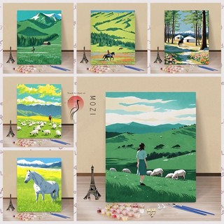 MOZI✨30 * 40cm / 40 * 50cm phong cảnh đồng cỏ tranh tô màu theo số tranh số hóa tranh sơn dầu số hoá Aletai Kỹ Thuật Số Tranh Sơn Dầu Tự Làm Tranh Phong Cảnh Tranh Kỹ Thuật Số Làm Đầy Tranh Chữa Bệnh ins Tranh Lấp Đầy Tay Khả Năng Cao