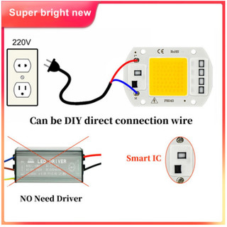 Chip LED COB 50W 110V 220V 10W 30W 20W 10W IC thông minh Phù hợp với đèn LED ngoài trời DIY Không cần trình điều khiển