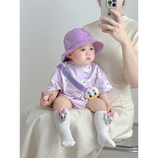 Bộ áo liền quần Cotton ngắn tay mùa hè cho bé trai bé gái Bộ áo liền quần kiểu Hàn Quốc (0-24 tháng)