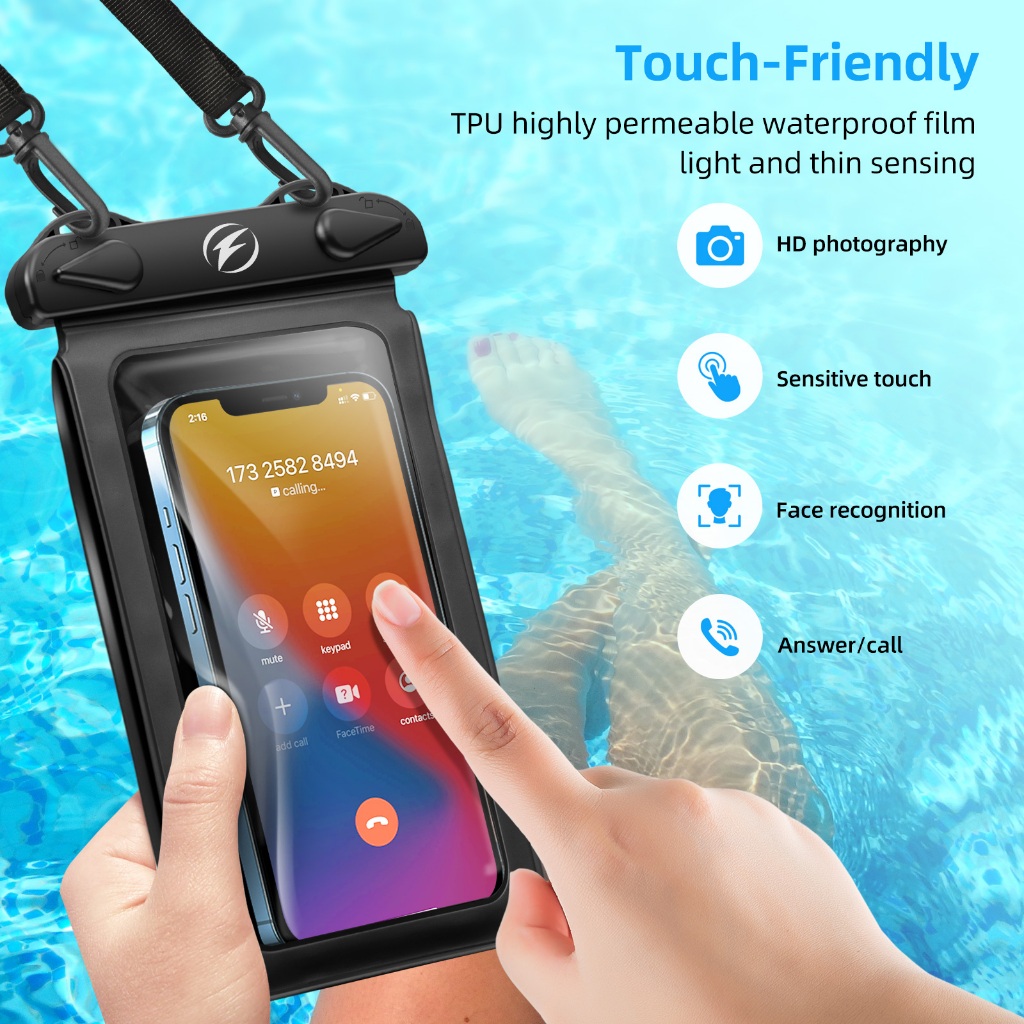 Ảnh Ốp điện thoại chống nước Fonken Túi đôi IPX8 cho thẻ ví đựng đồ bơi 2
