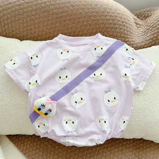Bộ áo liền quần Cotton ngắn tay mùa hè cho bé trai bé gái Bộ áo liền quần kiểu Hàn Quốc (0-24 tháng)