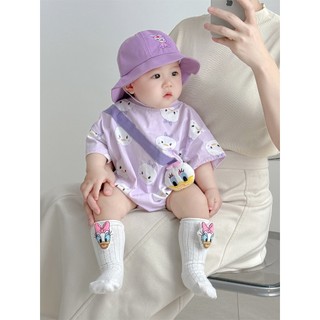Bộ áo liền quần Cotton ngắn tay mùa hè cho bé trai bé gái Bộ áo liền quần kiểu Hàn Quốc (0-24 tháng)