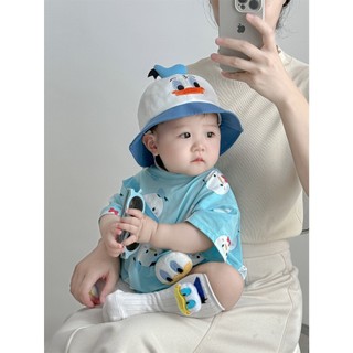Bé Sơ Sinh Mùa Hè Mới Bé Trai Bé Gái Tay Ngắn Body Áo liền quần 0-24 Tháng