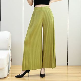 Miyake Xếp Ly Cao Cấp Quần Ống Rộng Drap Thanh Lịch Kích Thước Lớn Thường Ngày Rời Mỡ mm Quần Viền Lớn