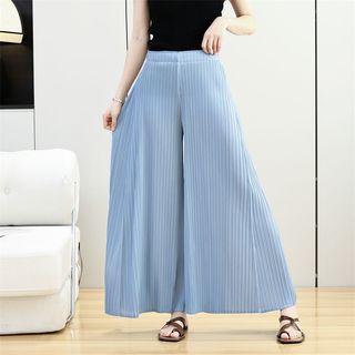 Miyake Xếp Ly Cao Cấp Quần Ống Rộng Drap Thanh Lịch Kích Thước Lớn Thường Ngày Rời Mỡ mm Quần Viền Lớn