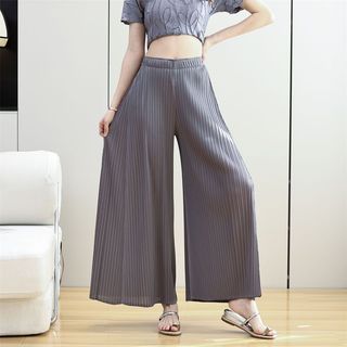 Miyake Xếp Ly Cao Cấp Quần Ống Rộng Drap Thanh Lịch Kích Thước Lớn Thường Ngày Rời Mỡ mm Quần Viền Lớn