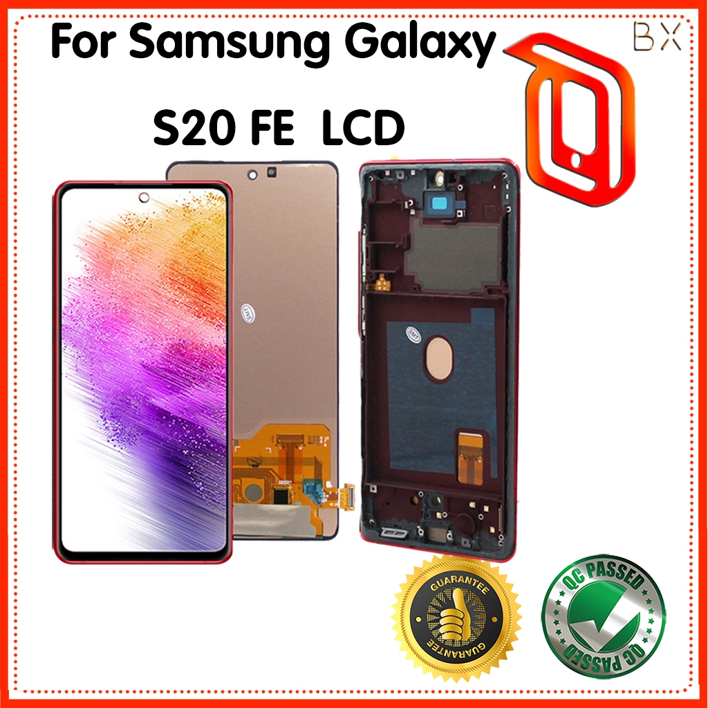Màn hình LCD TFT đã được thử nghiệm cho Samsung Galaxy S20 FE có khung, LCD cho Samsung S20FE G781B G780 Màn hình thay thế bộ số hóa cảm ứng