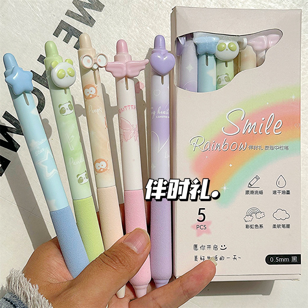 New Rainbow Color Series 0.5 Bút trung tính Instagram Bút đen mịn và ...