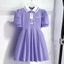 Trẻ Em Phong Cách Mới Thời Trang Váy Ngắn Tay Thời Trang Bé Gái Preppy Phong Cách Ngọt Ngào Xếp Ly Đầm Công Chúa
