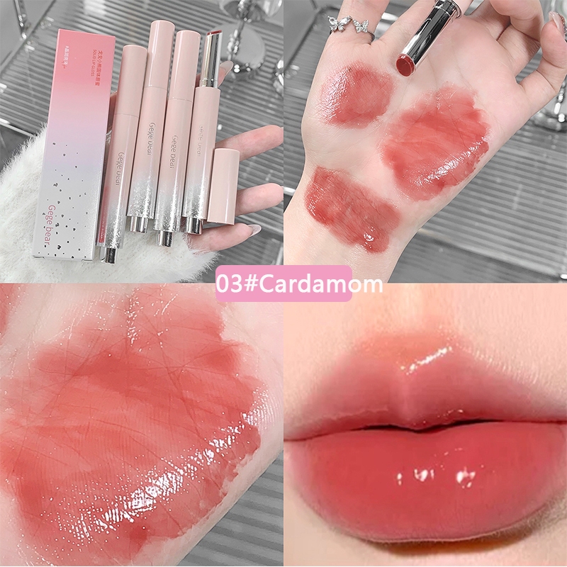 Gegebear HerorangeSon Môi Dạng Thạch Trong Suốt Chống Nước Không Dính Cốc Dưỡng Ẩm Làm Căng Mọng Môi