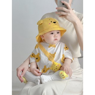 Bộ áo liền quần mùa hè cho bé sơ sinh Gấu Poonie Bé trai và bé gái Tay ngắn Onesie 0-24 tháng tuổi