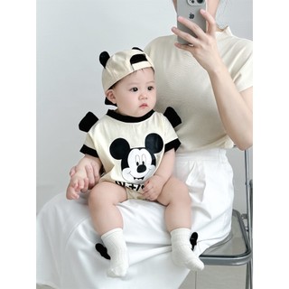 Sơ Sinh Hoạt Hình Dễ Thương Mickey Bodysuit Bé Mùa Hè Mới Quần Áo Bé Trai Và Bé Gái Áo Liền Quần 0-24 Tháng