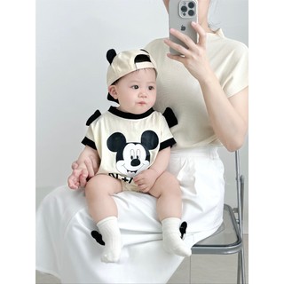 Sơ Sinh Hoạt Hình Dễ Thương Mickey Bodysuit Bé Mùa Hè Mới Quần Áo Bé Trai Và Bé Gái Áo Liền Quần 0-24 Tháng