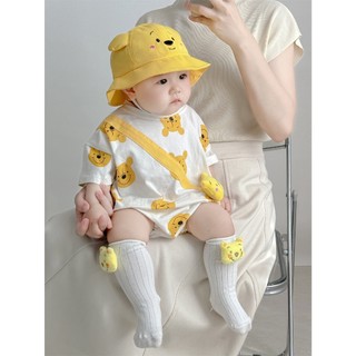 Bộ áo liền quần mùa hè cho bé sơ sinh Gấu Poonie Bé trai và bé gái Tay ngắn Onesie 0-24 tháng tuổi