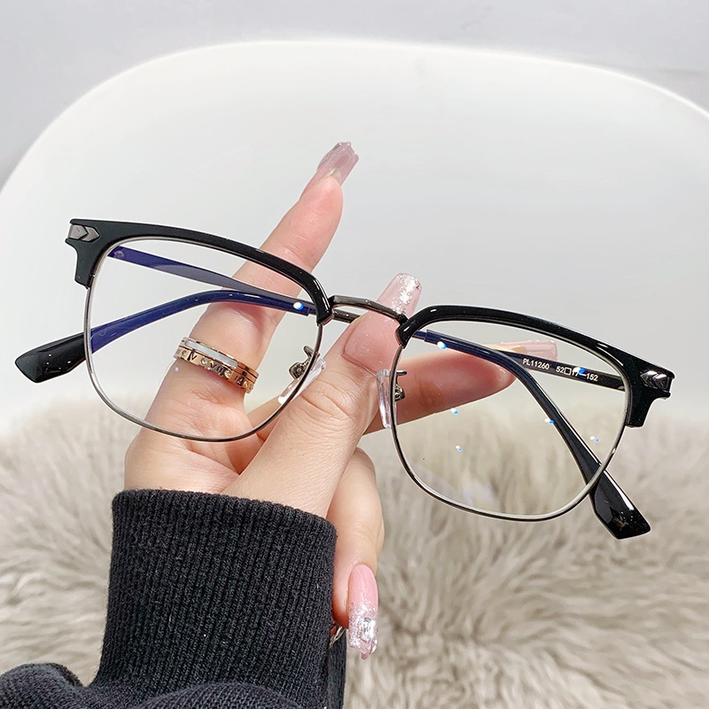 Kính bảo vệ bức xạ, -0.5 đến -4.25 độ,Thời trang, Kính mắt mèo, Nam nữ Kính cận thị chống ánh sáng xanh, Cận thị tùy chọn 1731