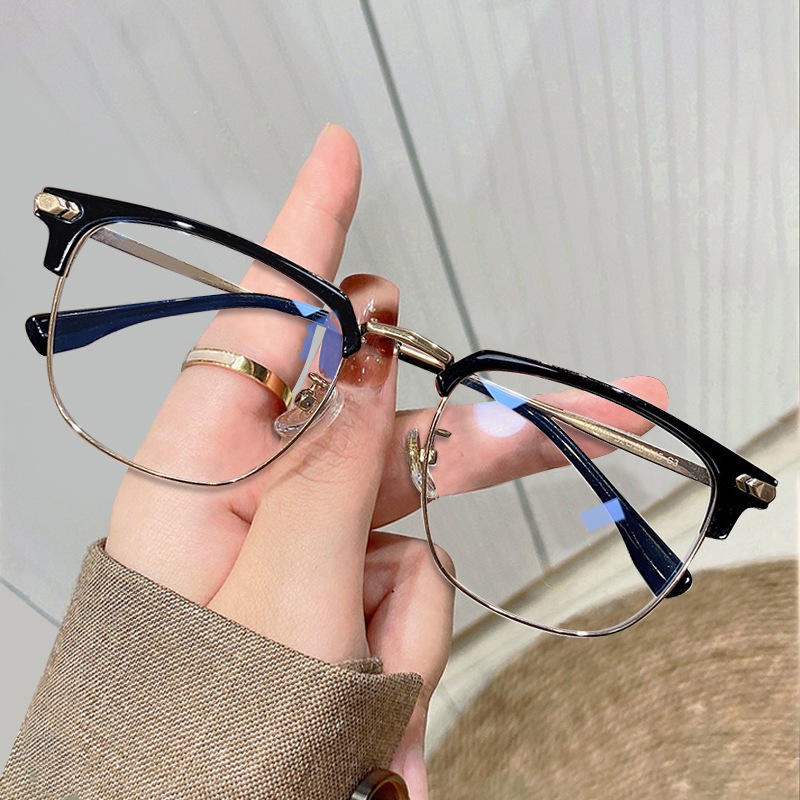 Kính bảo vệ bức xạ, -0.5 đến -4.25 độ,Thời trang, Kính mắt mèo, Nam nữ Kính cận thị chống ánh sáng xanh, Cận thị tùy chọn 1731