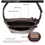 CONTACTS Da Thật Chính Hãng Nam Túi Thắt Lưng Cho Phone vintage Du Lịch Fanny Gói Có Đựng Thẻ Nam Thắt Lưng Túi Dây Kéo bum Túi MỚI — ảnh 6