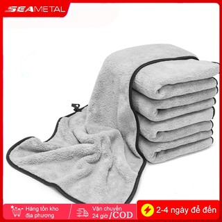 Khăn Lau Xe Hơi Ô Tô Microfiber Cao Cấp SEAMETAL - Siêu Thấm, Không rụng lông, Không phai màu