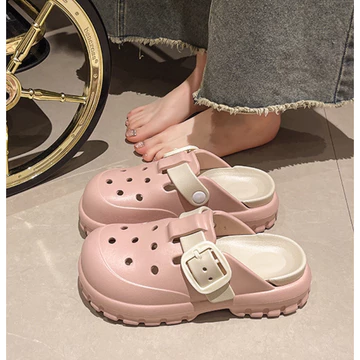 STEP & STYLE Dép đế mềm hai quai CÁCH Nữ flat Lười Nửa Dép Nữ Thắt Lưng Khóa Đôi Dây Thoải Mái Burken Dép