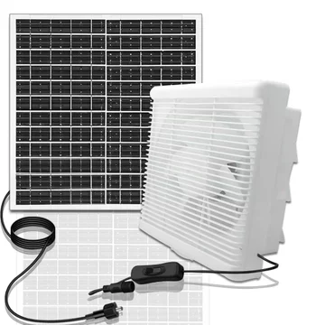 Bộ quạt xả năng lượng mặt trời Bảng điều khiển năng lượng mặt trời 17 20W Quạt thông gió rèm cao 6 8 10 12 Inch Giải pháp thông gió nhà kính Nhà gà thú cưng RV Nhà để xe